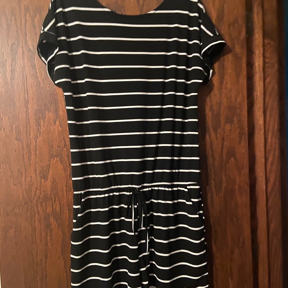 Black and White Striped Romper Size XL
